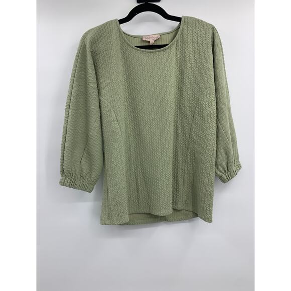 Philosophy Republic Clothing Green Waffle Texture Pullover Blouse Top Medium NEW - Picture 8 of 8